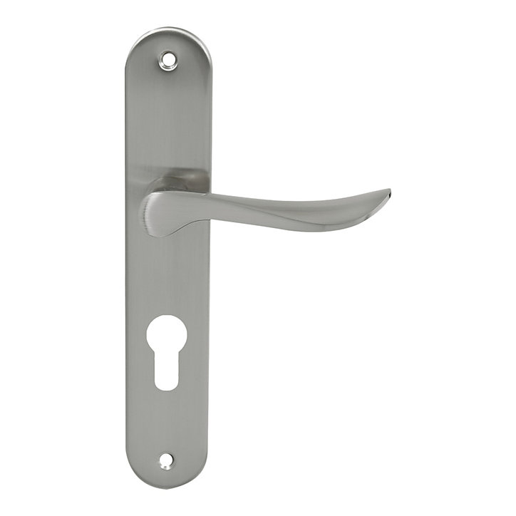 Ensemble poignée cylindre Renge sur plaque 195 métal chrome mat