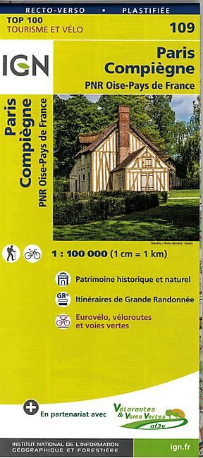 IGN - TOP 100 109 PARIS COMPIEGNE PLASTIFIEE