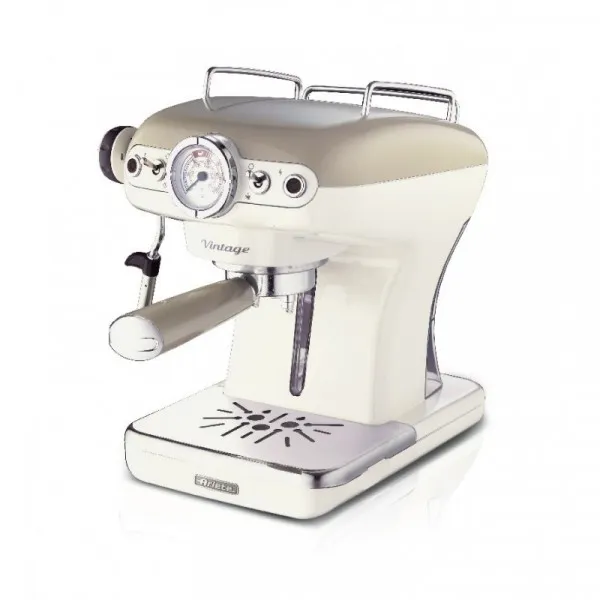 Ariete Vintage 1389 - Kaffemaskine med mælkeskummer - 15 bar - beige