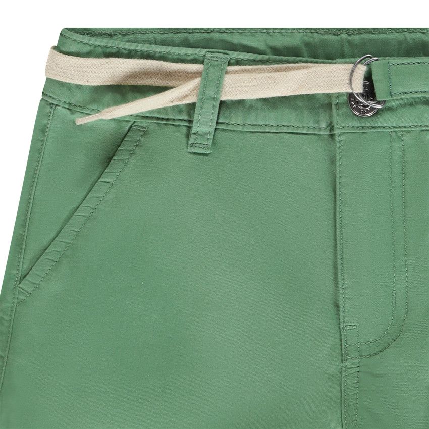 Bermuda ceinturé en twill pour garçon - Vert