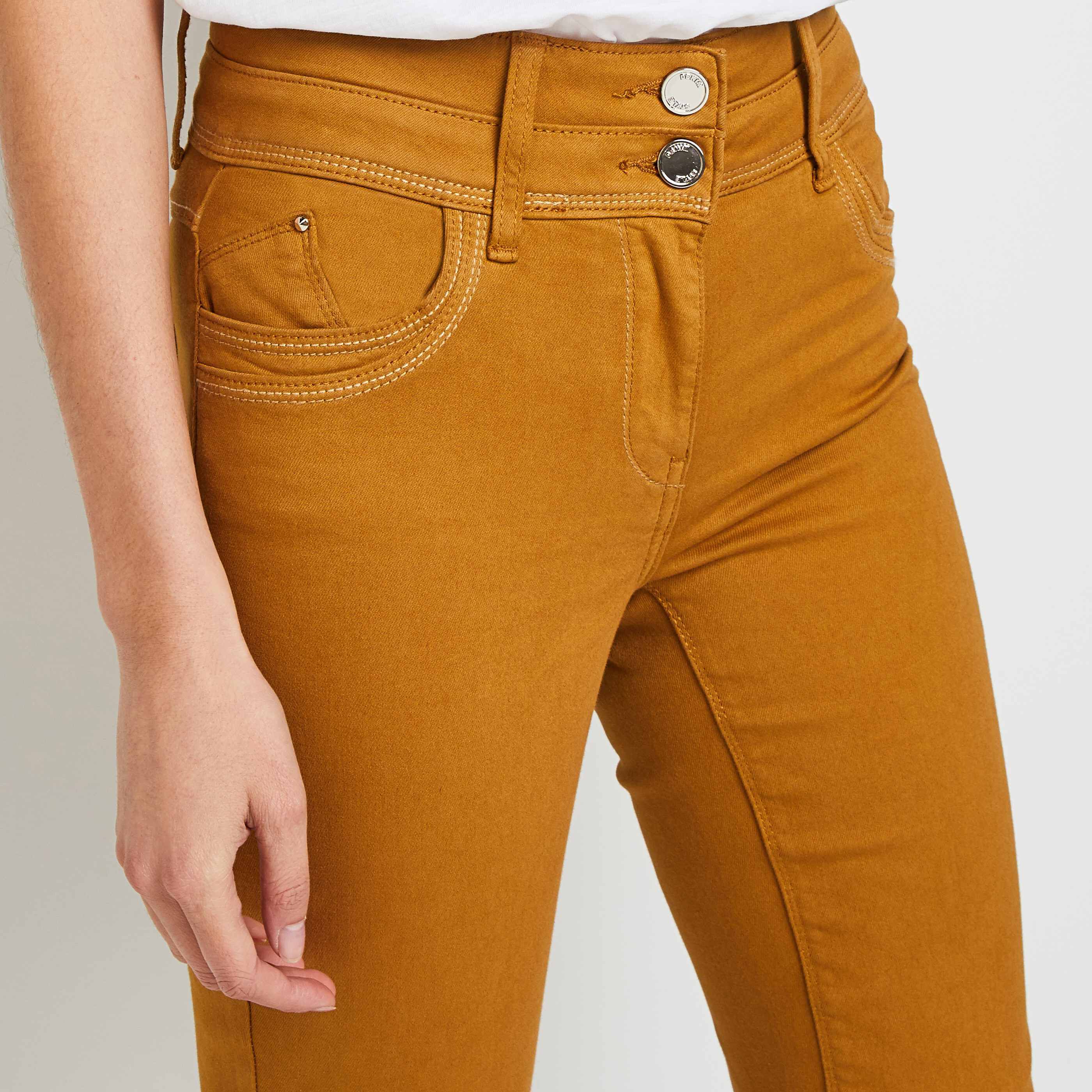 Denim couleur taille haute FIGARI femme - CURRY