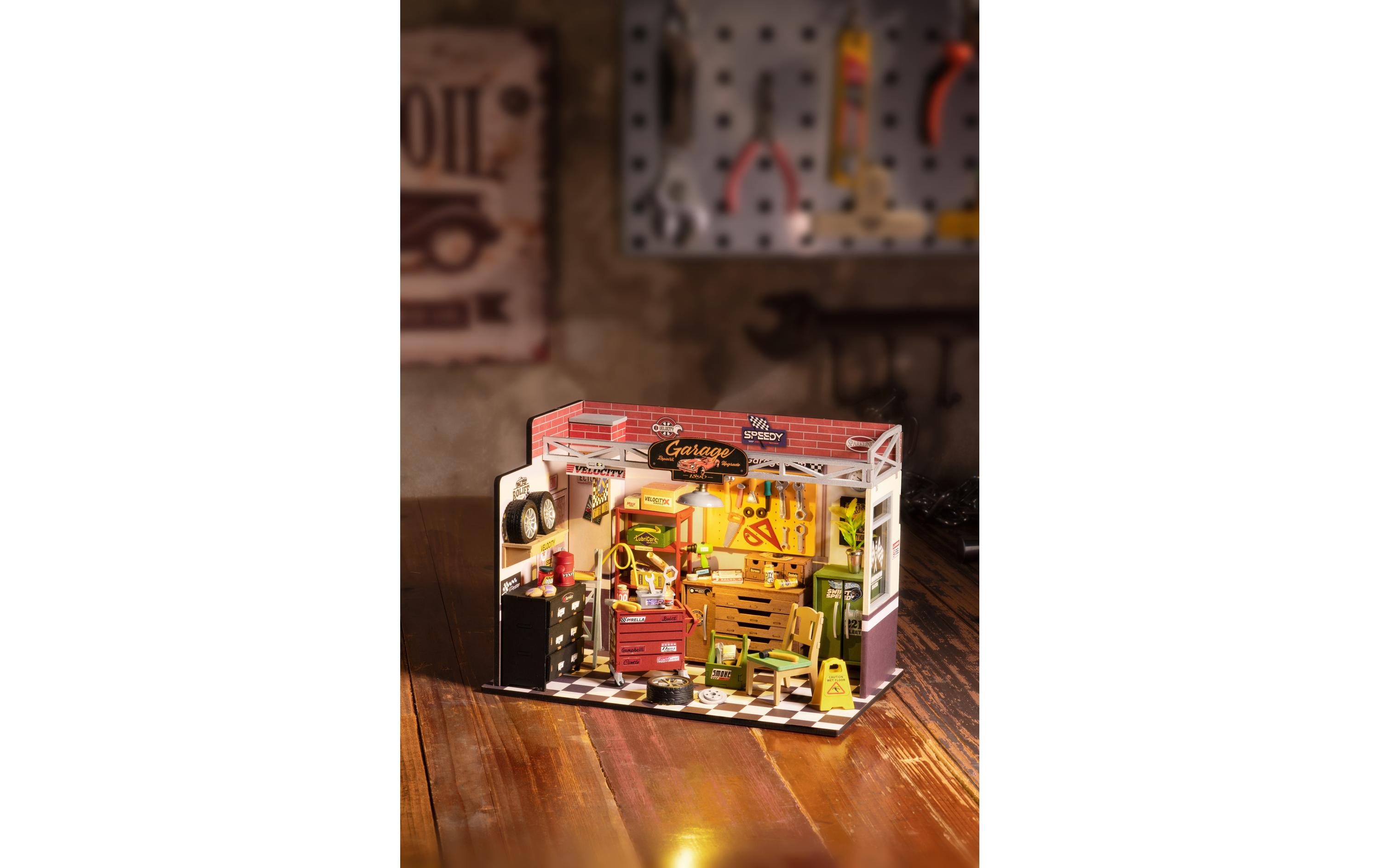 Bausatz Garage Workshop 157-teilig3D-Puzzle aus lasergeschnittenen Holzteilen