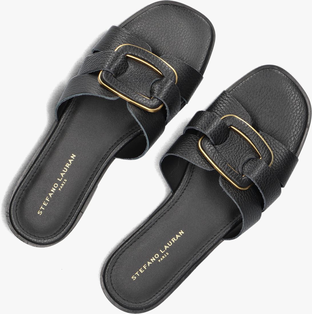 zwarte stefano lauran slippers 24152