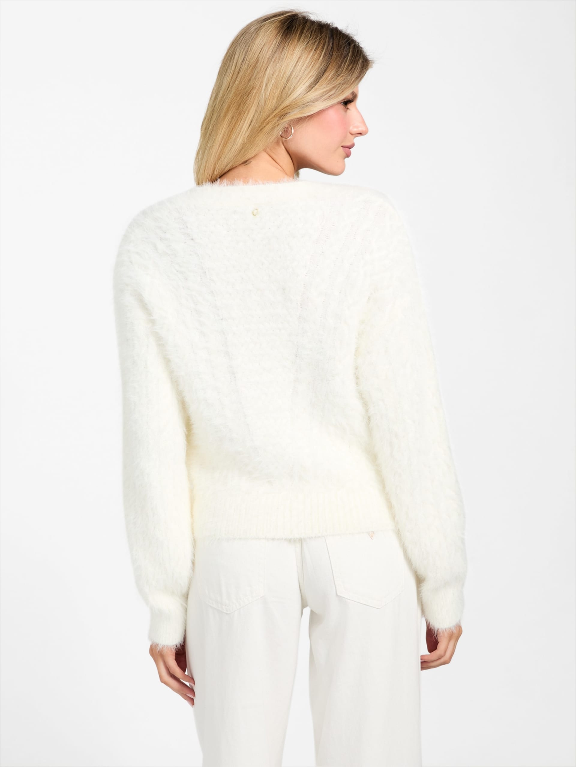 Cardigã Kinako Fuzzy Cable-Knit