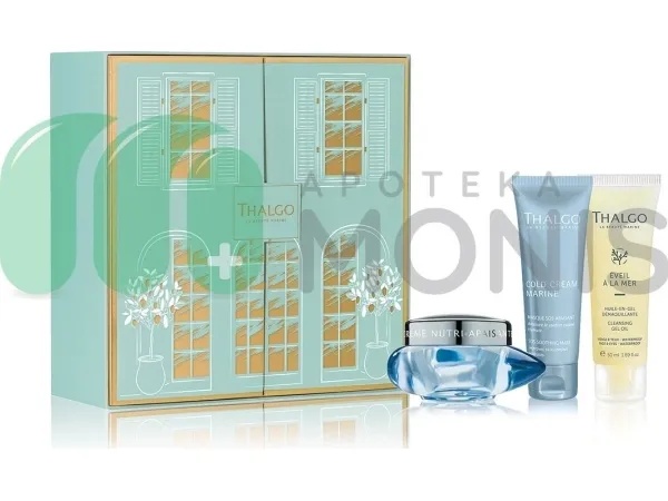 Thalgo Gift Box Set Thalgo: Eveil à la Mer, Cleanser, Cleansing Gel, For Face, 50 ml   Cold Cream Marine, Soothing, Cream, For Face, 50 ml   Cold Cream Marine Sos, Soothing, Cream Mask, For Face, 50 ml For Women