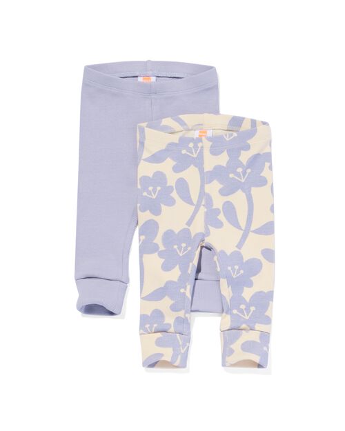 2 leggings évolutifs bébé côtelés lilas
