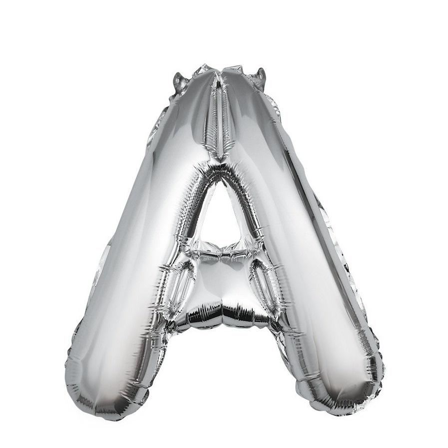 (80cm) Buchstaben Ballon Geburtstags Party Luftballon Folienballon - Buchstabe A / Silber