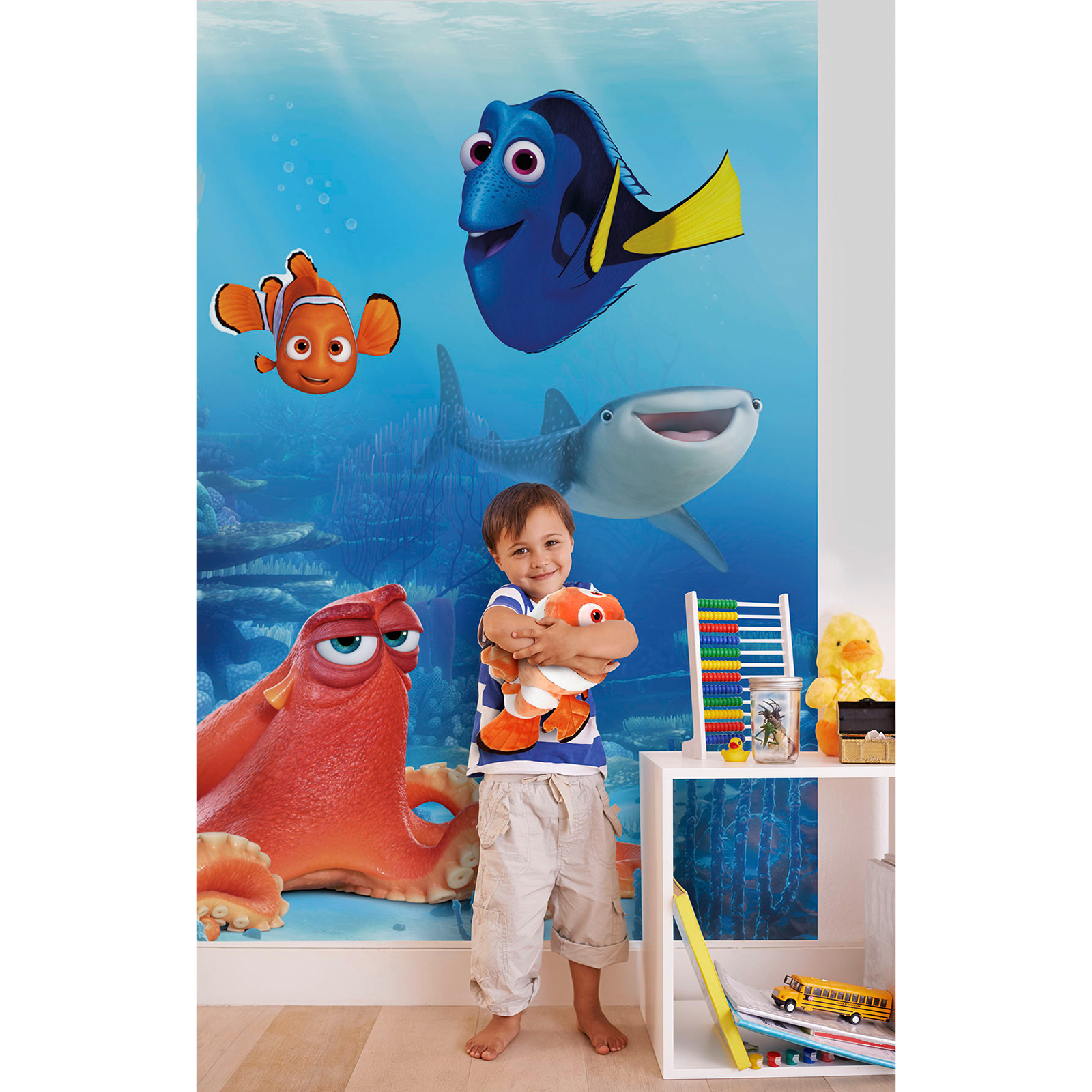 Papier-Fototapete DORY AND FRIENDS - blau - 1,84 Meter