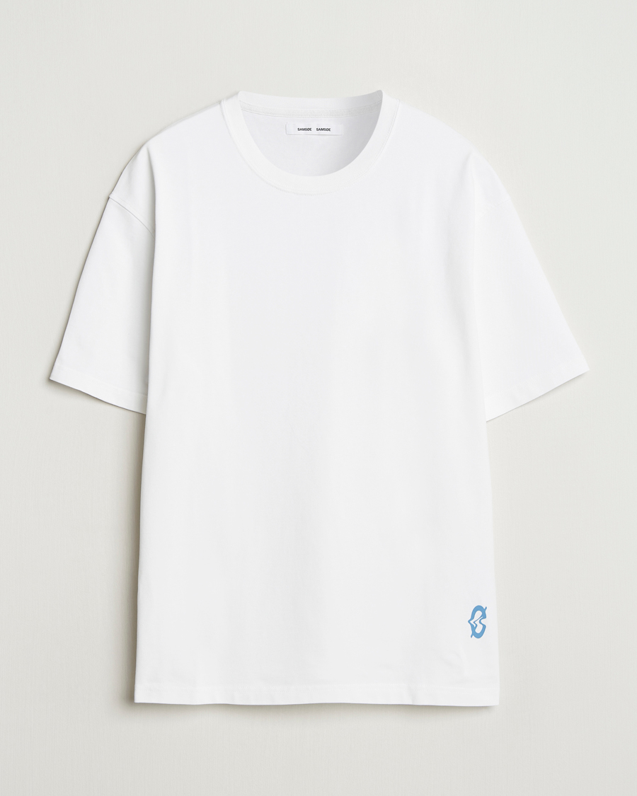 Samsøe Samsøe Printed Swirl Crew Neck T-Shirt White