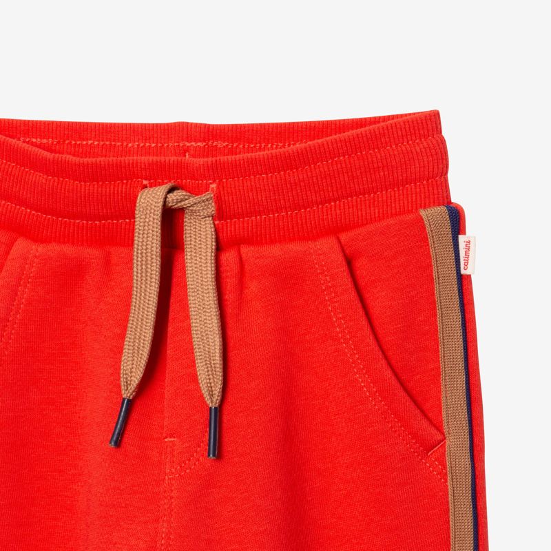 Jogging bébé garçon rouge bandes en coton recyclé Catimini Rouge