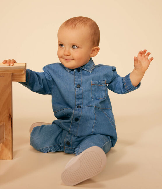 Combinaison longue en denim bébé