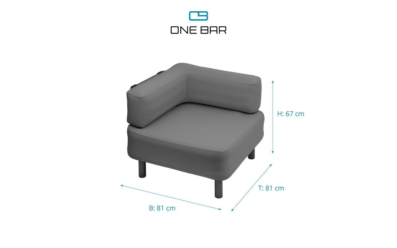 One bar Grundelement 3 Hocker Gestell