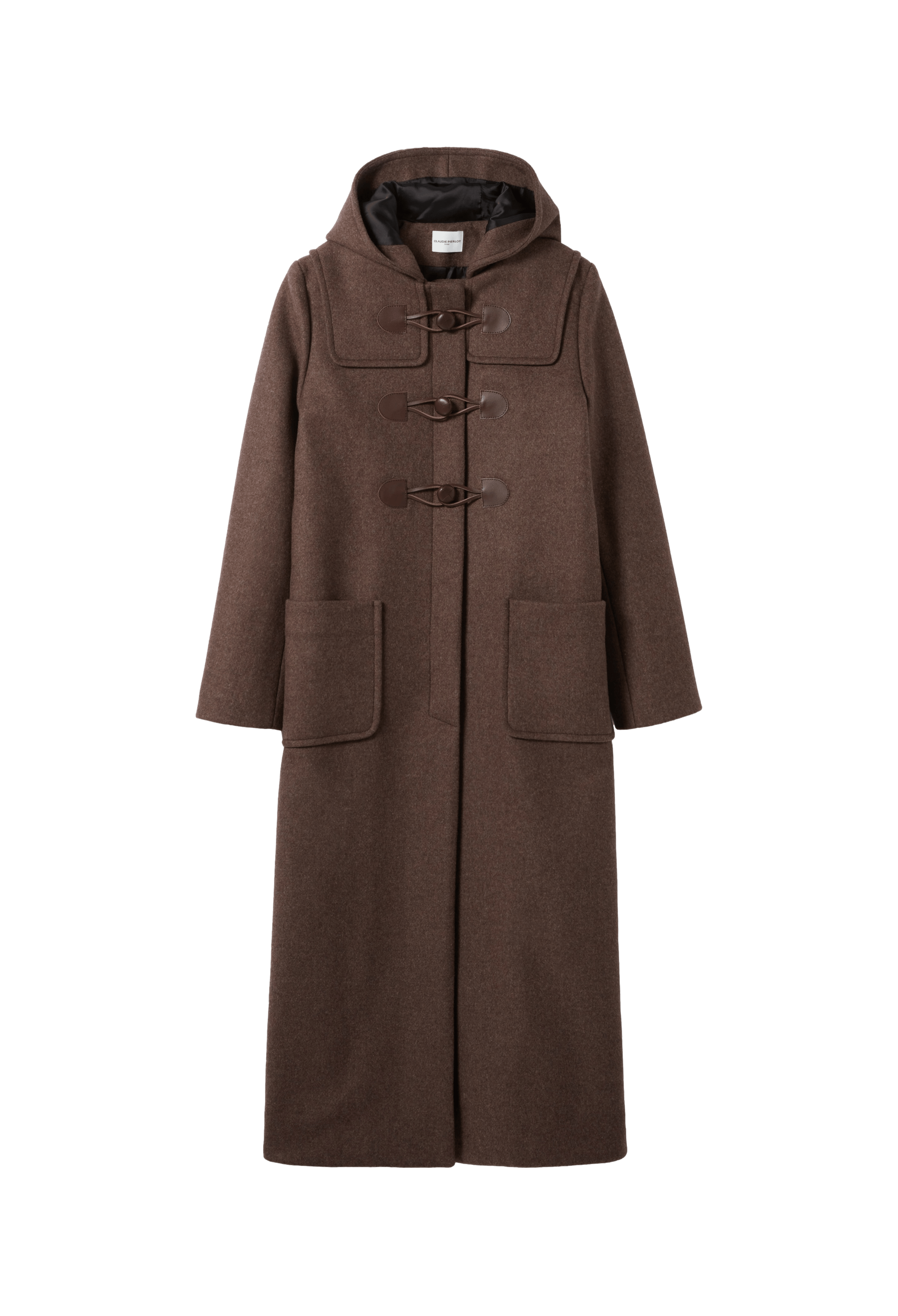 Manteau droit en laine mélangée | Marron