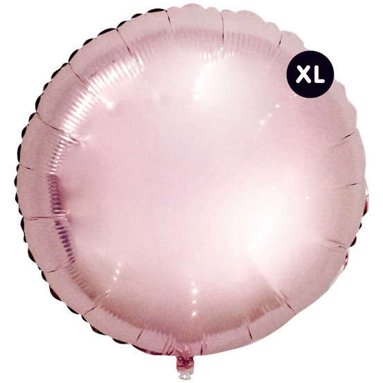 Ballon aluminium rond rose, haut. 86 cm