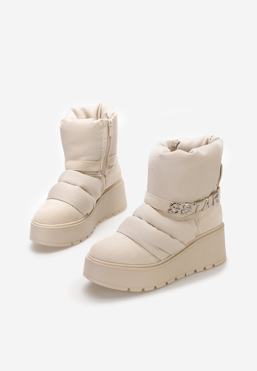 Bottines à plateforme beige Selisa