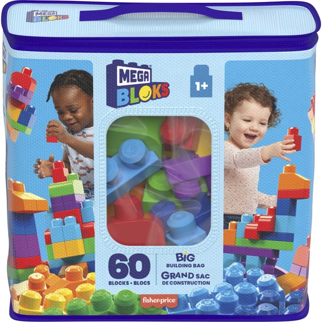 Mega Bloks - Bausteinebeutel - Medium 60 Teile - Grundfarben