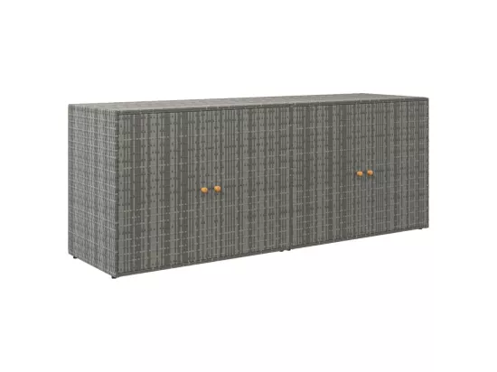 Armoire de rangement jardin Gris 198x55,5x80 cm Résine tressée