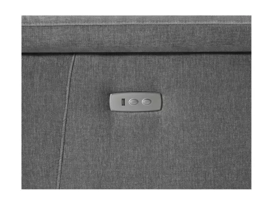 Canapé de relaxation électrique 3 places Olmia en tissu - Gris - L195 x P104 x H73cm - Loungitude