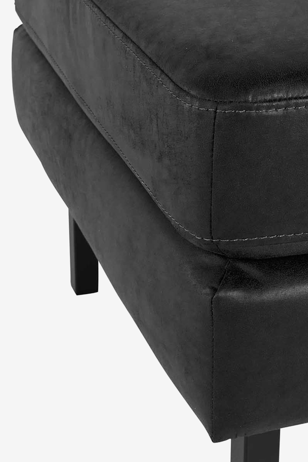 Amsterdam leer clean hocker zwart