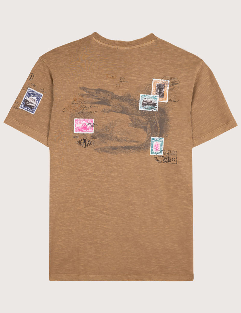 REPLAY T-SHIRT HOMME REGULAR BEIGE