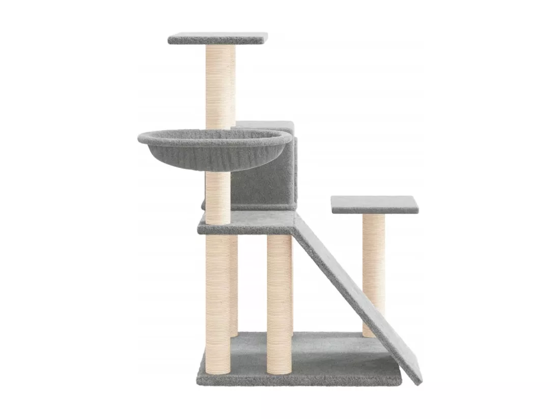 Arbre à chat avec griffoirs en sisal Gris clair 82 cm