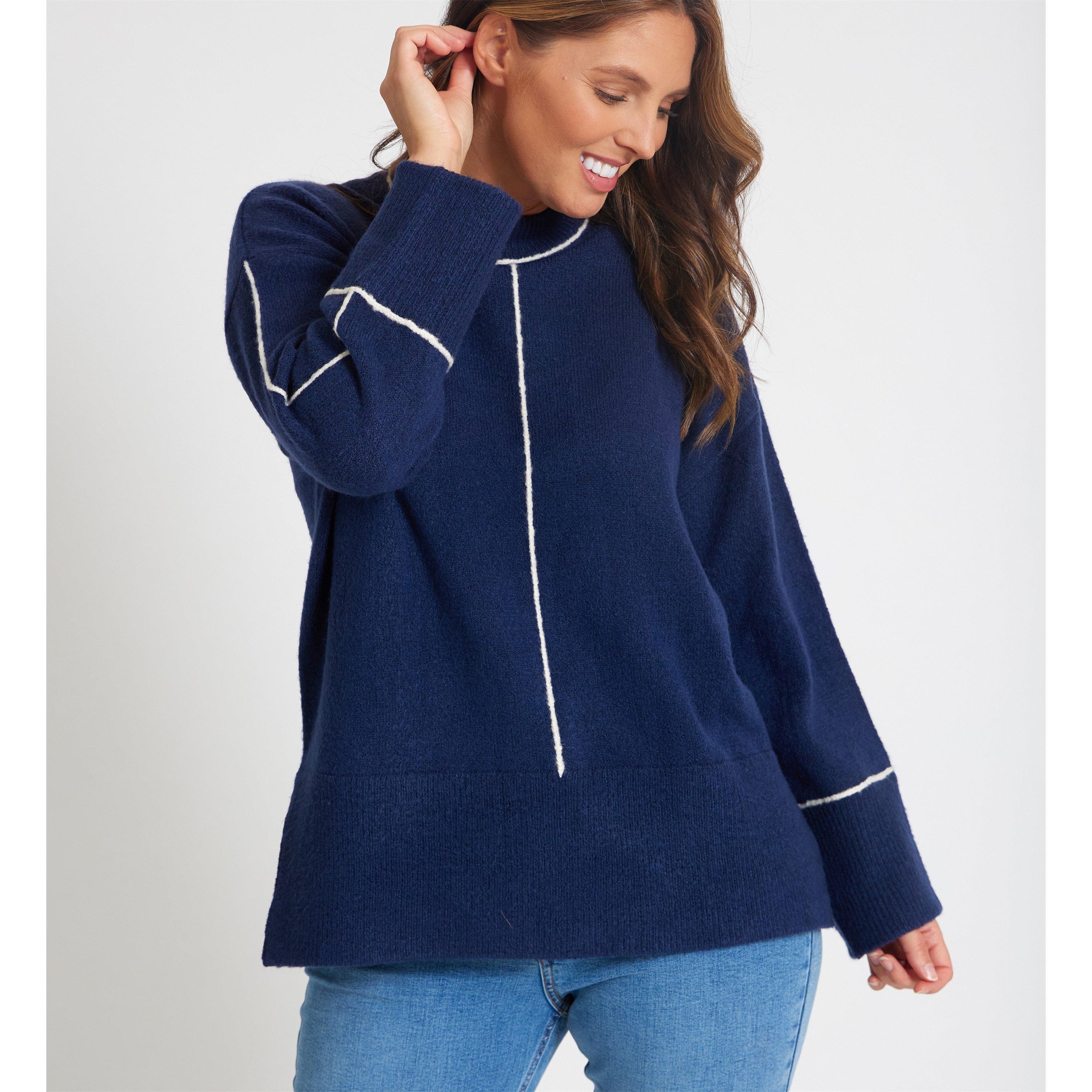 Be You BY Trimmed Rib Jumper