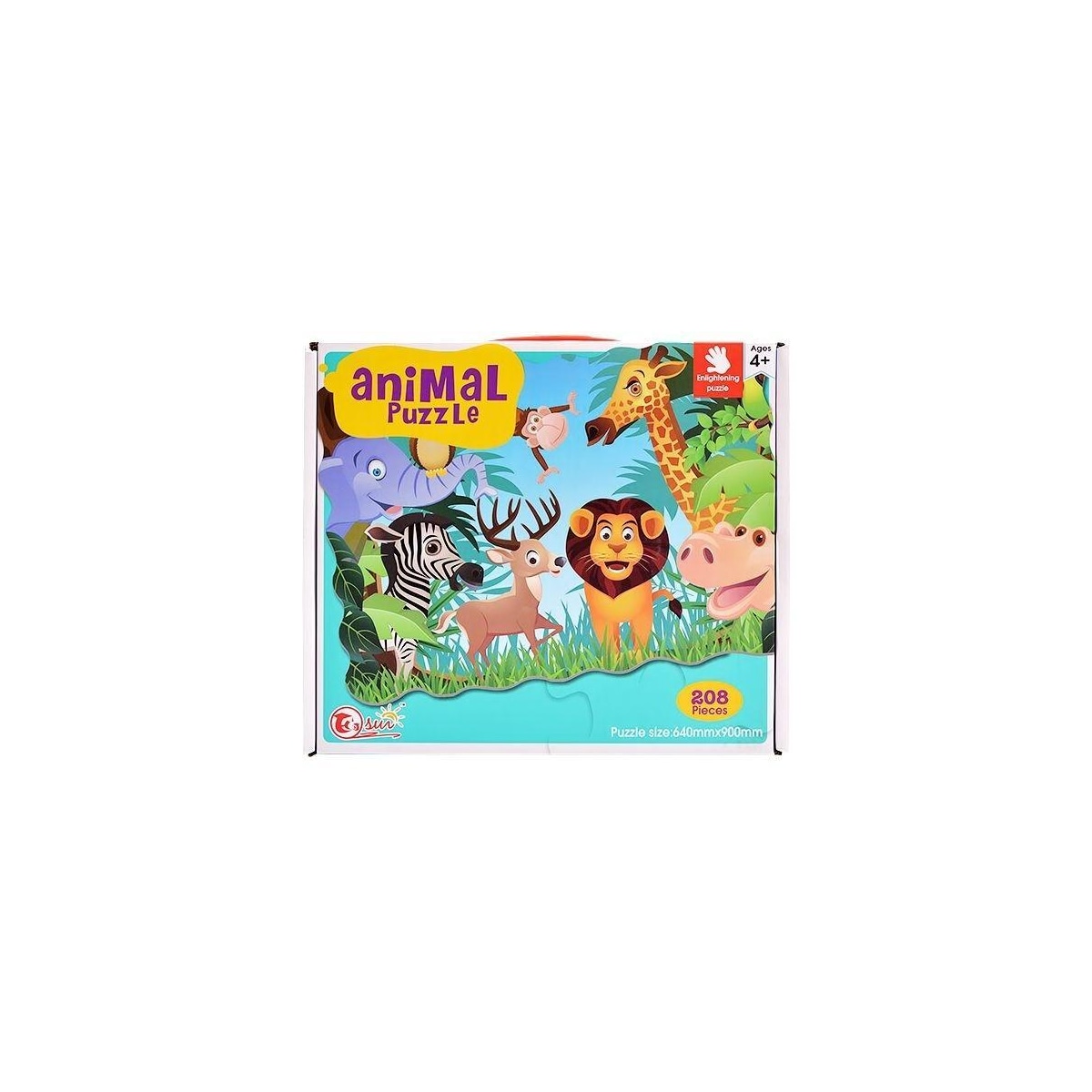 puslespill med 208 brikker, Jungle
