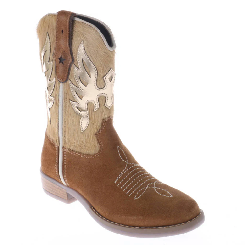Hip suède cowboylaarzen cognac