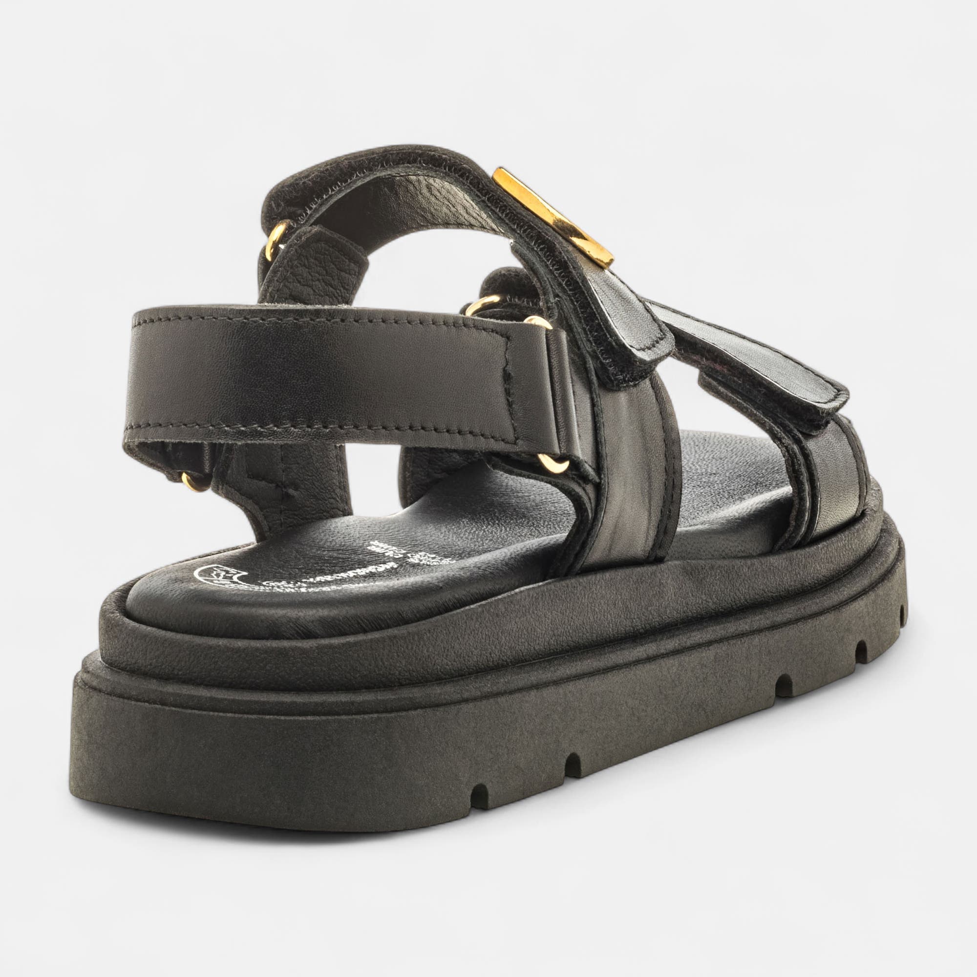 Sandales Femme en cuir noir