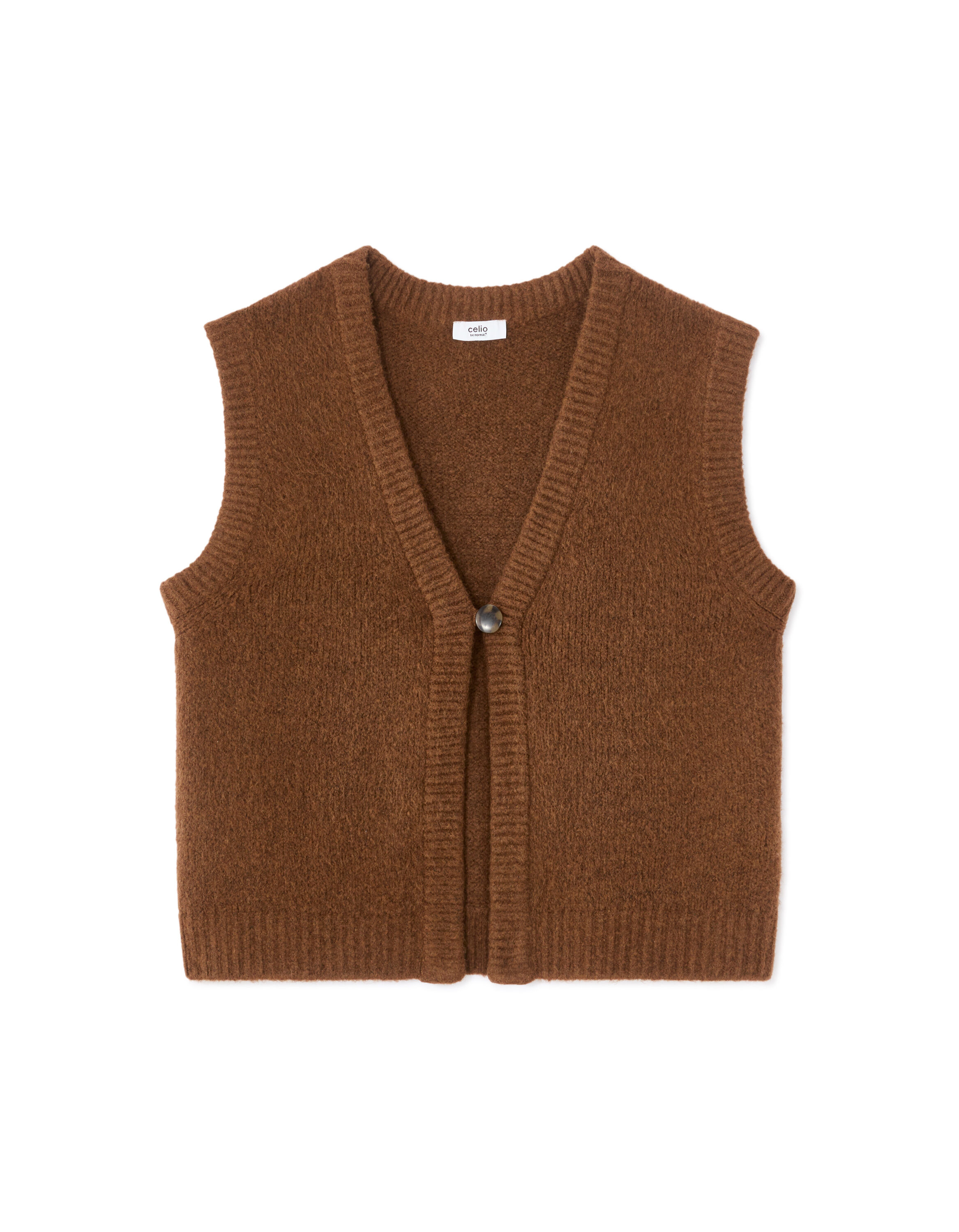 Gilet sans manche cosy knit - marron
