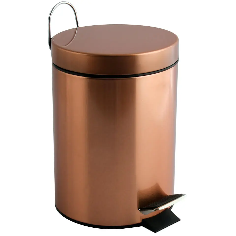 MSV badkamer/toilet pedaalemmer - koper kleurig - 3L - 17 x 25 cm