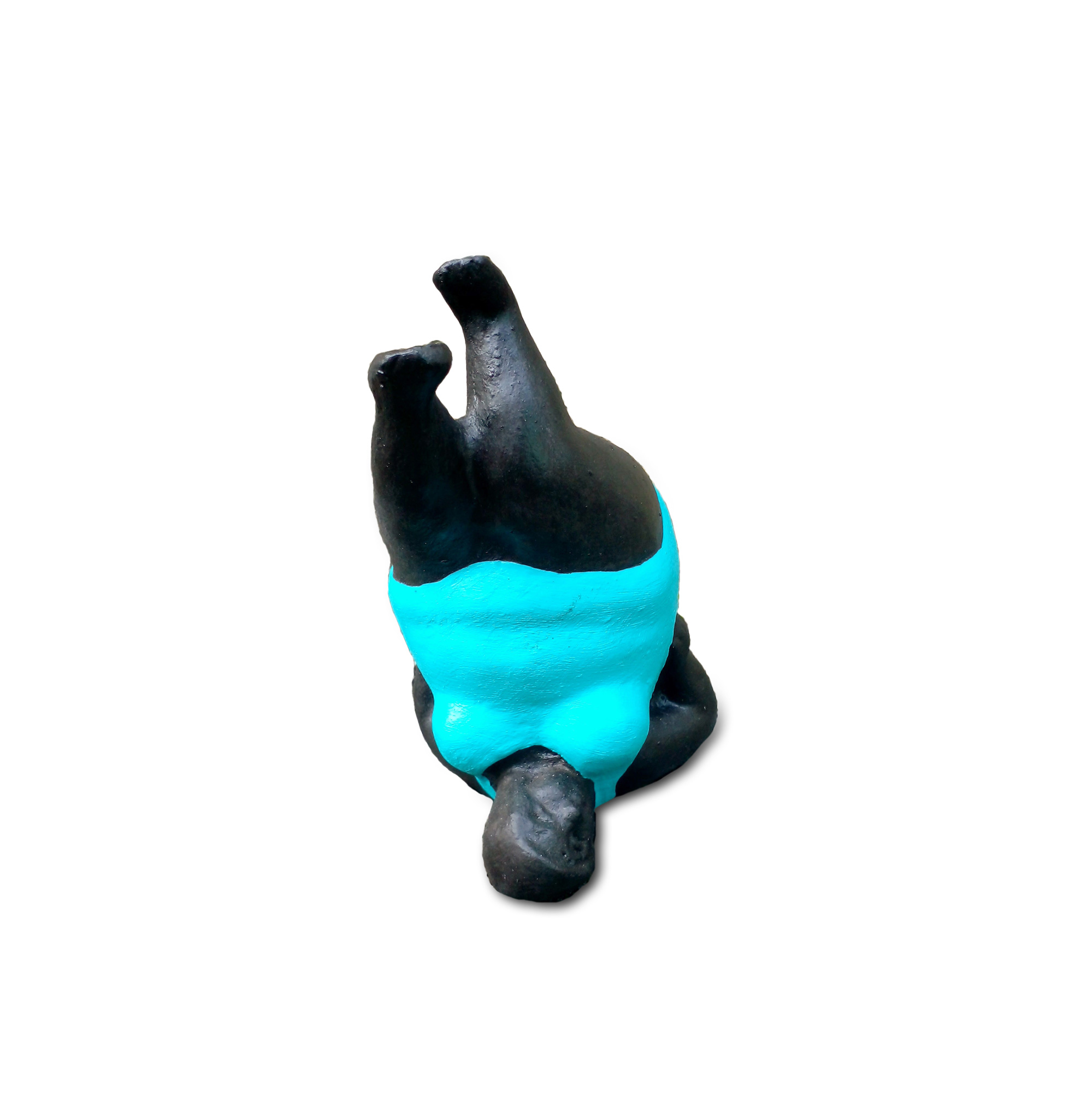 Zementfigur 'Yoga Lady', blau, schwarz, H 14 cm, B 8 cm, T 8 cm günstig bestellen