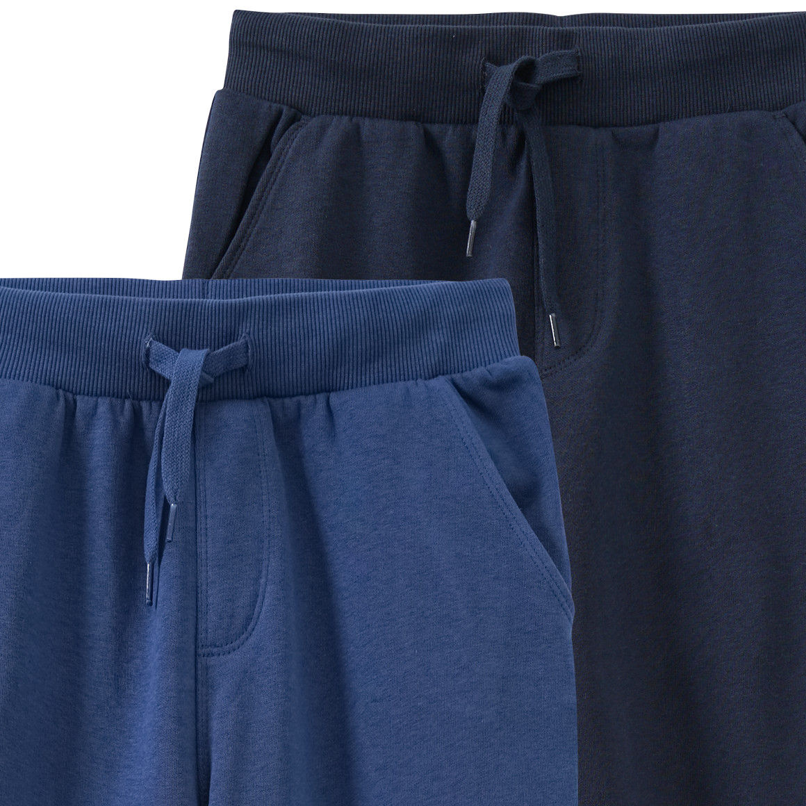 Famy 2 Jungen Jogginghosen mit Tunnelzug dunkelblau / blau