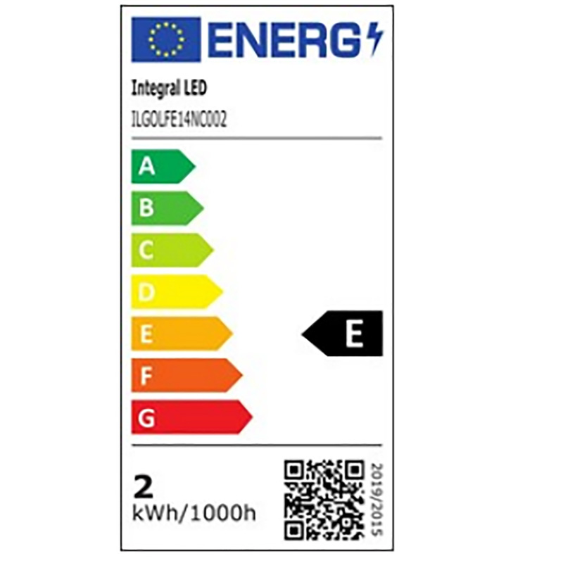Integral LED lamp filament kogel E14 2.8W 250lm 2700K