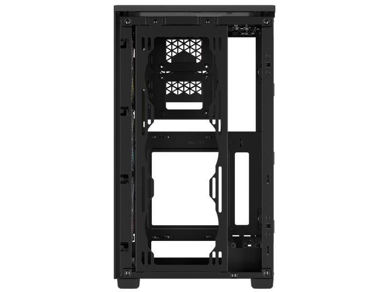 Corsair PC-Gehäuse iCUE 2000D RGB Airflow Schwarz Mini-ITX PC-Gehäuse mit Stahlabdeckgitter und RGB-Beleuchtung