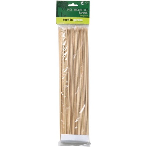 Lot de 100 brochettes 30 cm en bambou