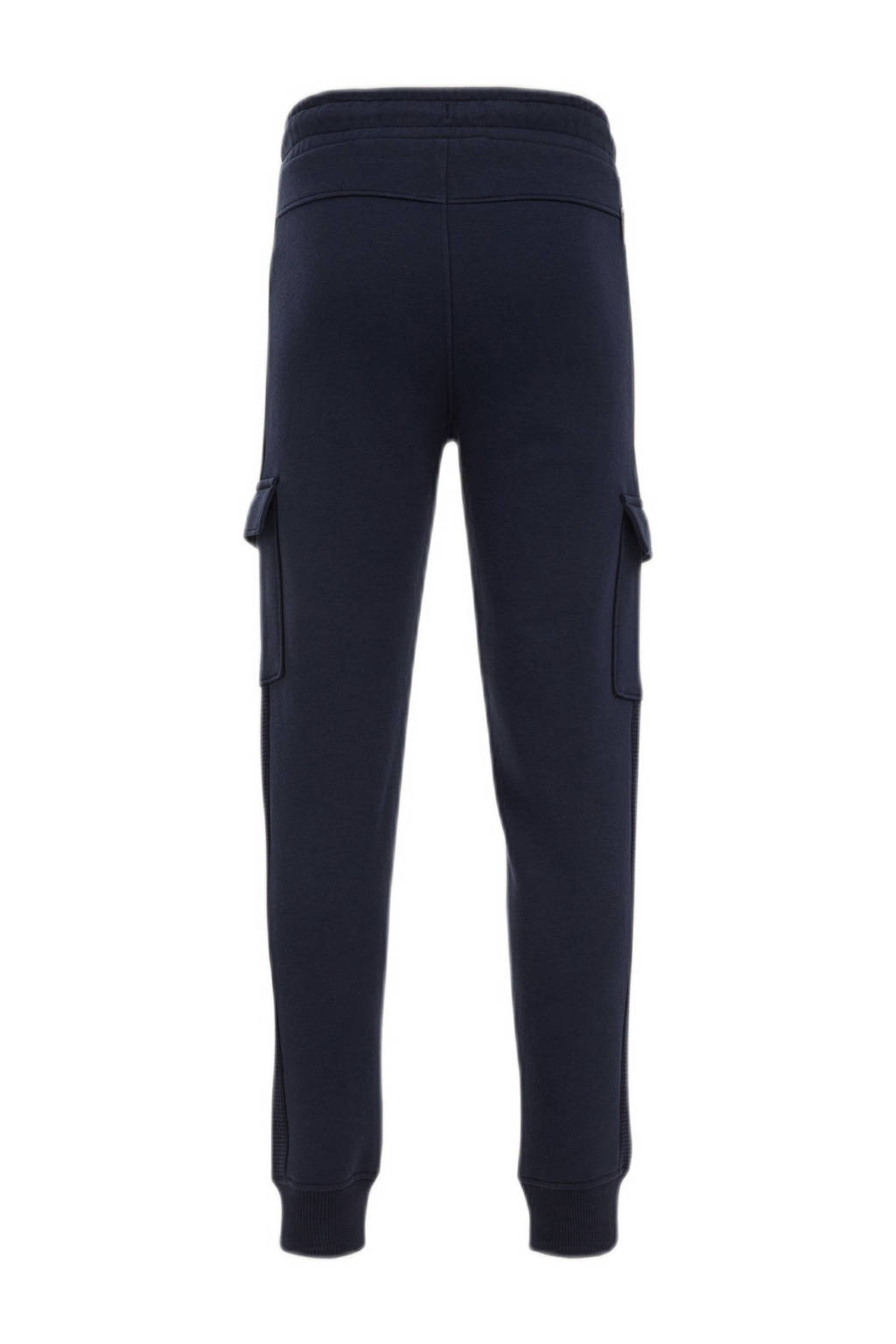 WE Fashion slim fit cargobroek donkerblauw