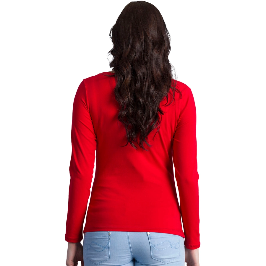 M.M.C. Umstandslangarmshirt Neugieriges Baby mit Motiv Rot