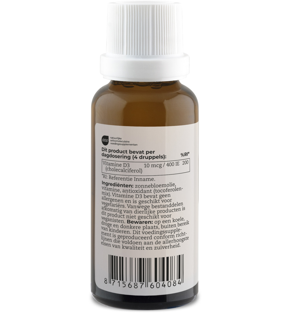 AOV 408 Vitamine D3 druppels 10mcg (25 ml)