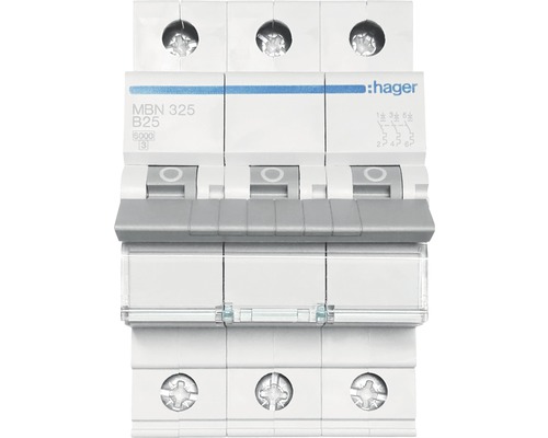 Hager MBN325 B 25A stroomonderbreker 6kA 3-polig