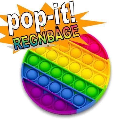 2-pak Pop It Fidget Toy Original - Rainbow - CE-godkjent