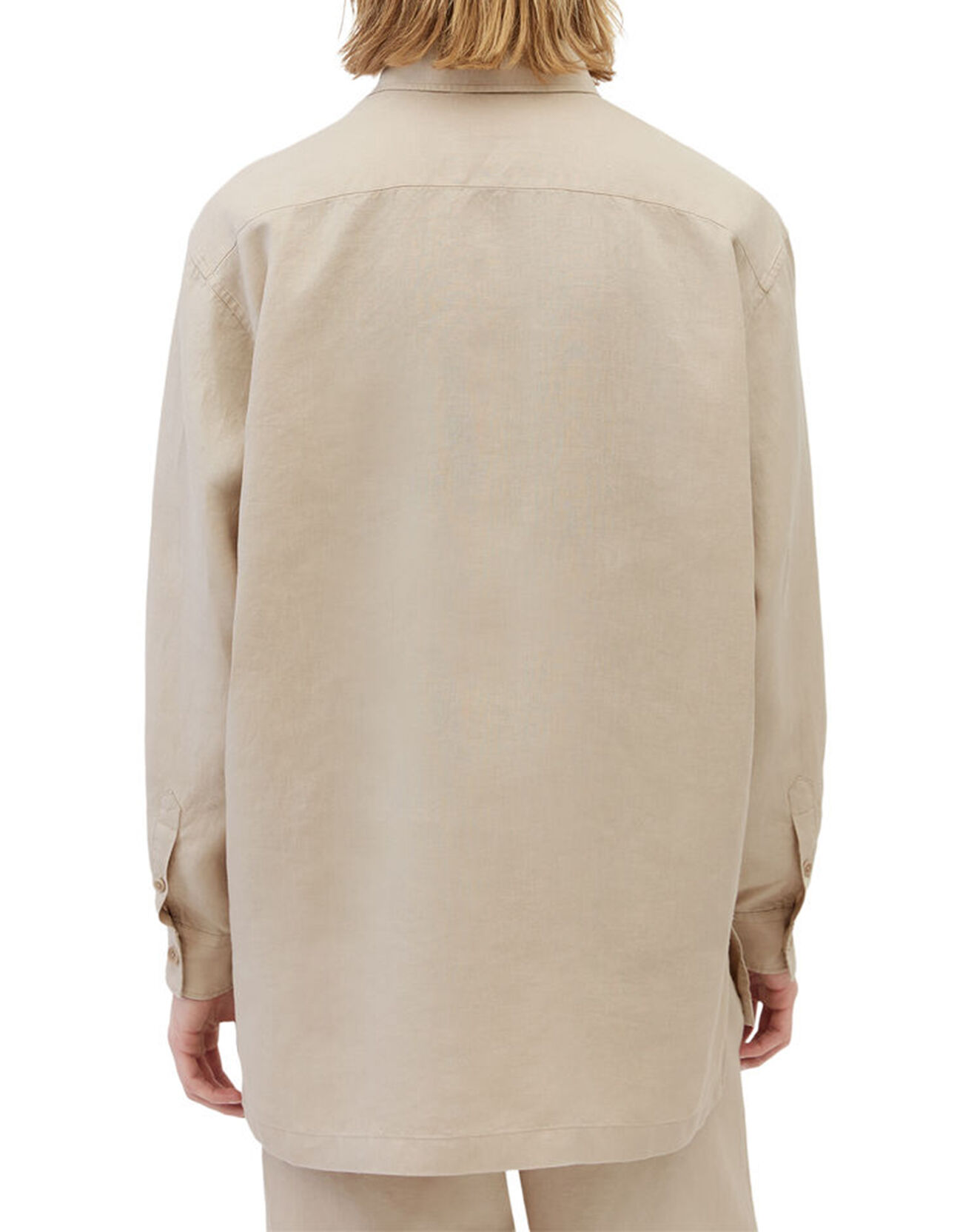 Marc O'Polo Surchemise 100% Lin manches longues Oversize West beige