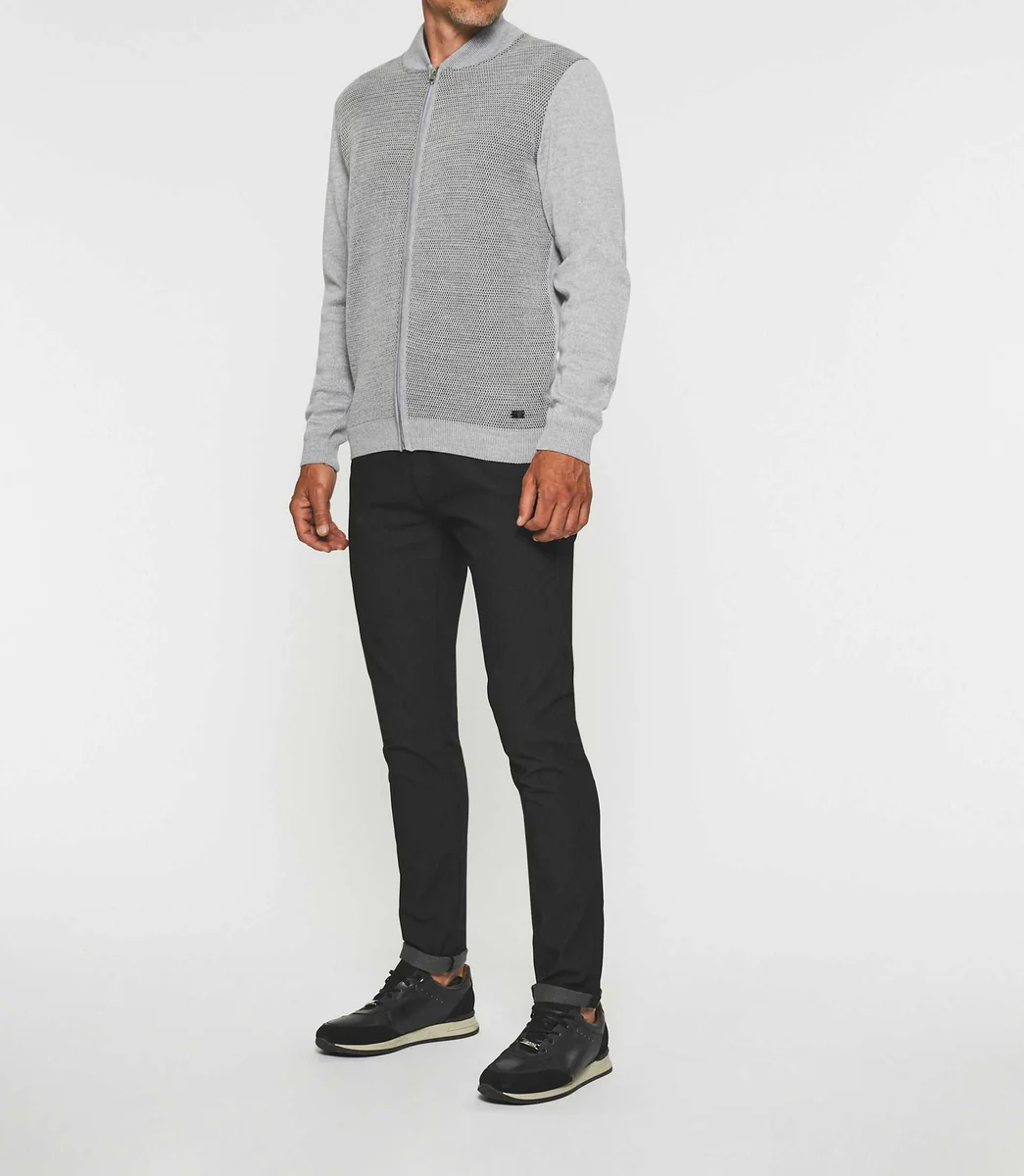 Gilet zippé col teddy gris BAO