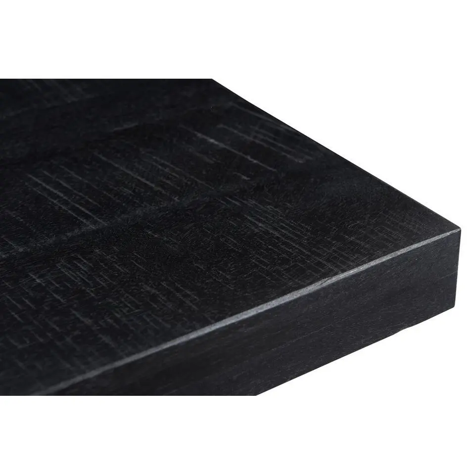 Livingfurn - Eetkamertafel Kala - U-Poten - Mangohout - 200 cm - Zwart