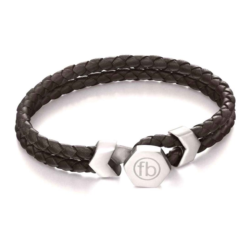 Bracelet acier inoxydable en cuir