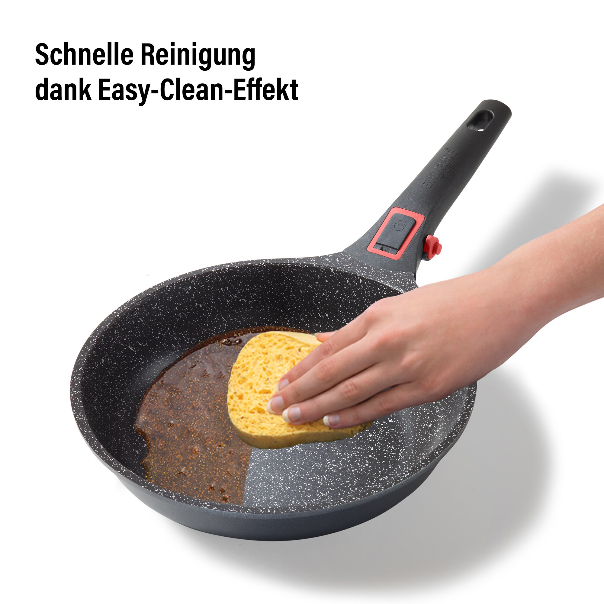 STONELINE® Imagination PLUS Kochgeschirr-Set, 8-tlg., mit abnehmbaren Griffen, rot