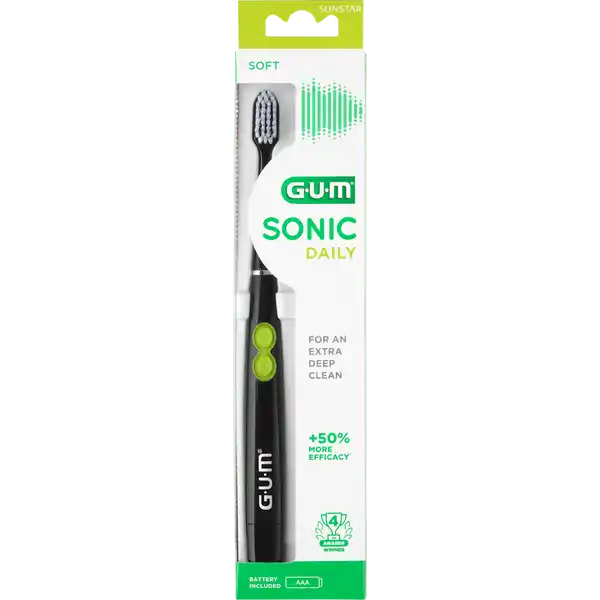 SONIC DAILY batteriebetriebene Schallzahnbürste schwarz
