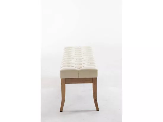 Banquette - Similicuir & Bois - Crème - Ramses