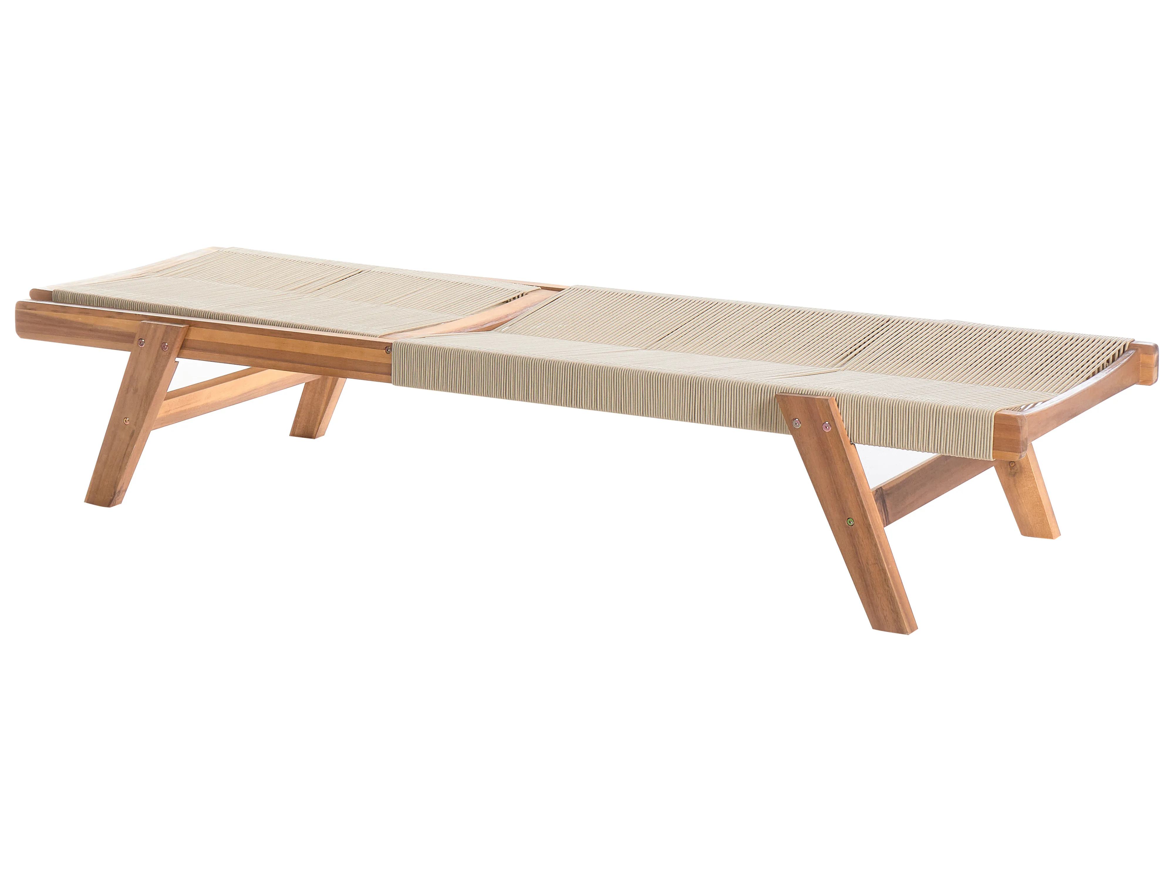 Ligstoel PROSSEDI achteroververstelbaar Acaciahout Beige