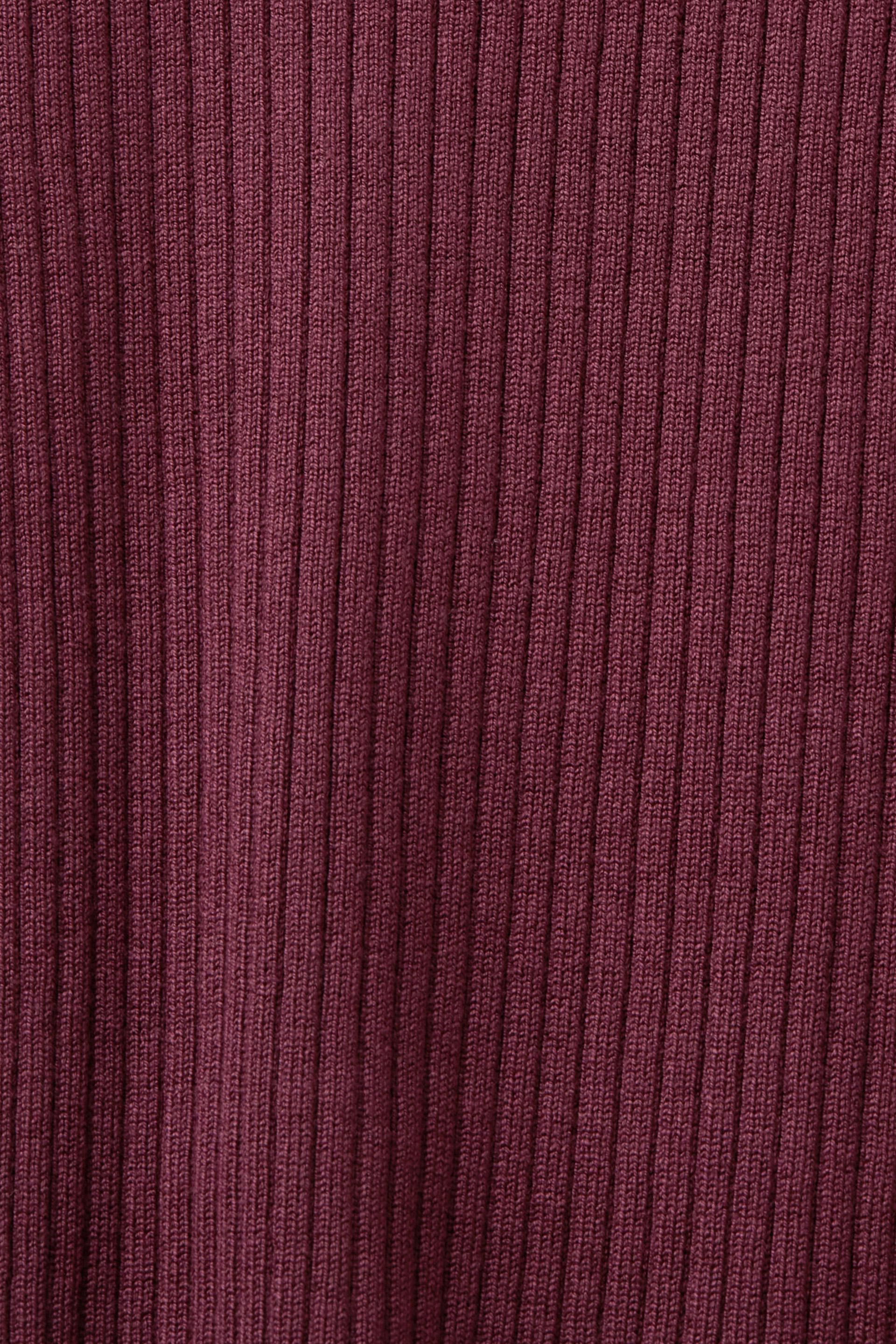 Pull à col roulé en maille côtelée